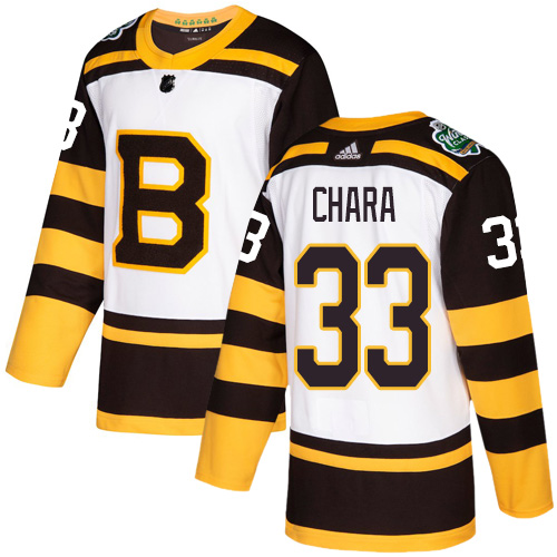 Men's Boston Bruins #33 Zdeno Chara White 2019 Classic Stitched NHL Jersey